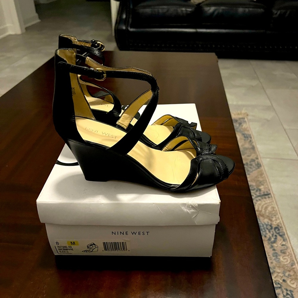 Wedge Sandals: Nine West: Leather